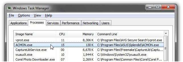 ACMON.exe вантажить процесор – що робити?