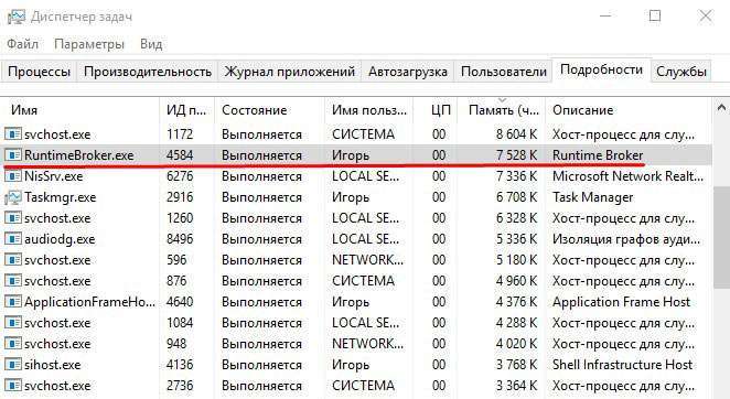 Чому RuntimeBroker.exe вантажить процесор?
