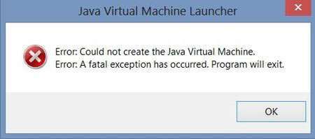 Виправляємо помилку Java Virtual Machine Launcher в іграх