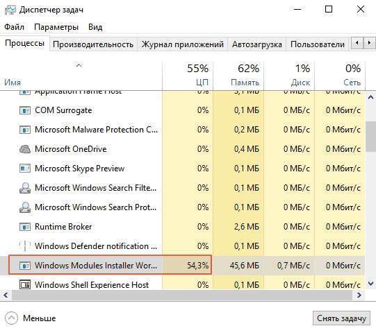 Windows Modules Installer Worker вантажить процесор: усуваємо проблему