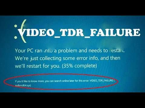 Виправляємо помилку VIDEO_TDR_FAILURE Windows 10